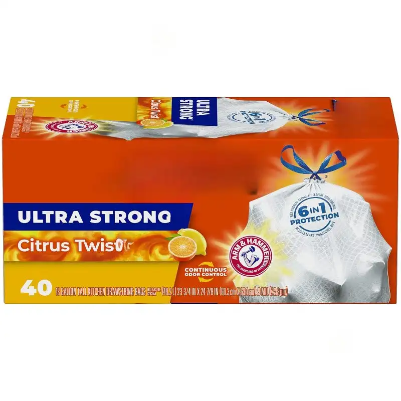 Ultra Strong Tall Kitchen Trash Bags, Citrus Twist Scent, 13 Gallon, 40 Count