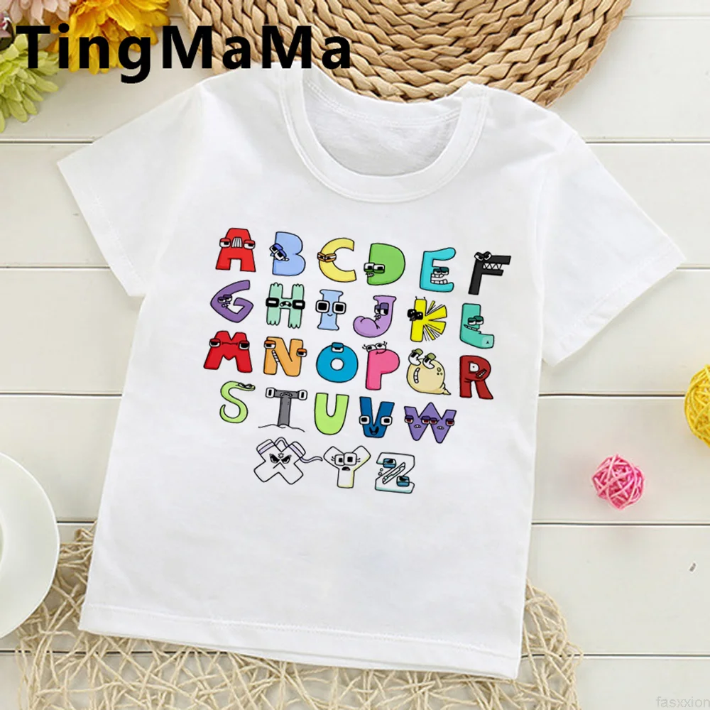 Coloring Alphabet Lore Kids t shirt women summer funny graphic Tee girl graphic clothes