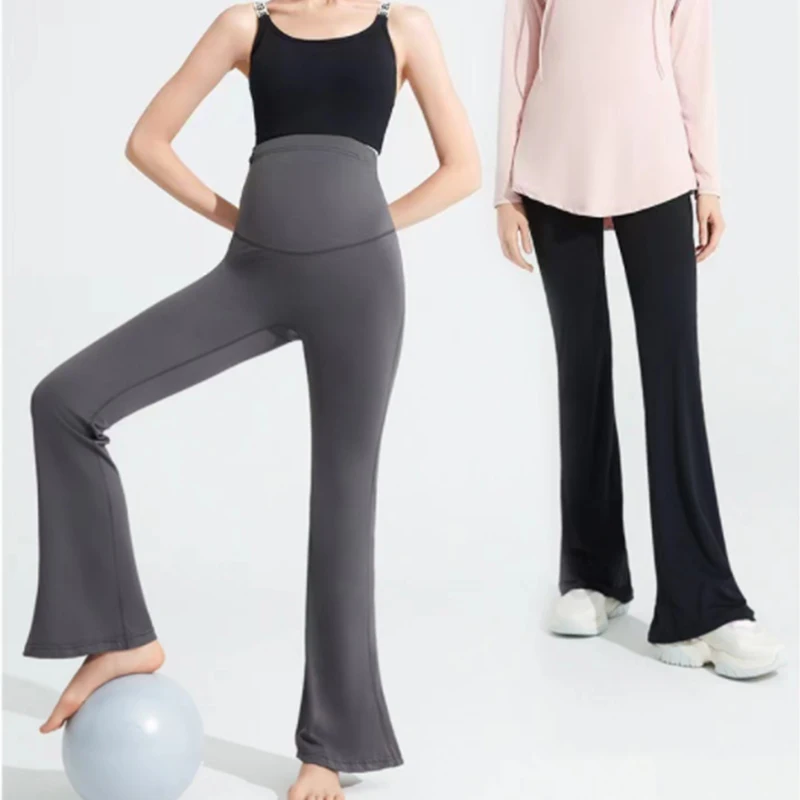 

Maternity Yoga Flared Pants Women Yoga Pants Groove Flares High Waist Tight Belly Sports Yoga Workout SexyNine Minutes Pants