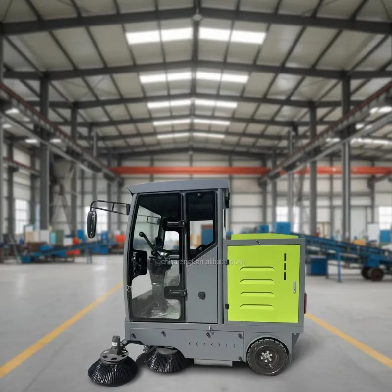 YG Customized Ride-On Electric Road Sweeper, Full Closed Cabin Industrial Floor Sweeper Machine For Commercial & Industrial Clea