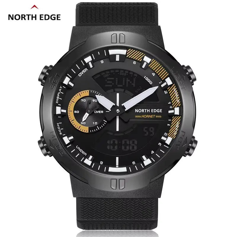 NORTH EDGE 2022 HORNET Men&#039;s Digital Watch Running Cycling Sports Watches Waterproof 50M World Time Speed Illuminator Wristwatch
