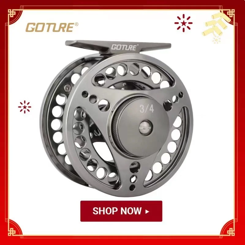 

Goture 3/4 5/6 7/8 9/10 WT Fly Fishing Reels CNC-machined Large Arbor Fly Reel 2+1BB 1:1 For Trout Fishing Accessories