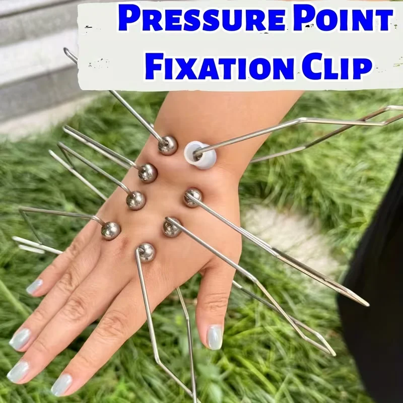 

2 шт., массажные зажимы с меридианом, массажер для стимуляции акупунктурных точек из нержавеющей стали, зажим для расслабления мышц для талии, спины, ног, рук