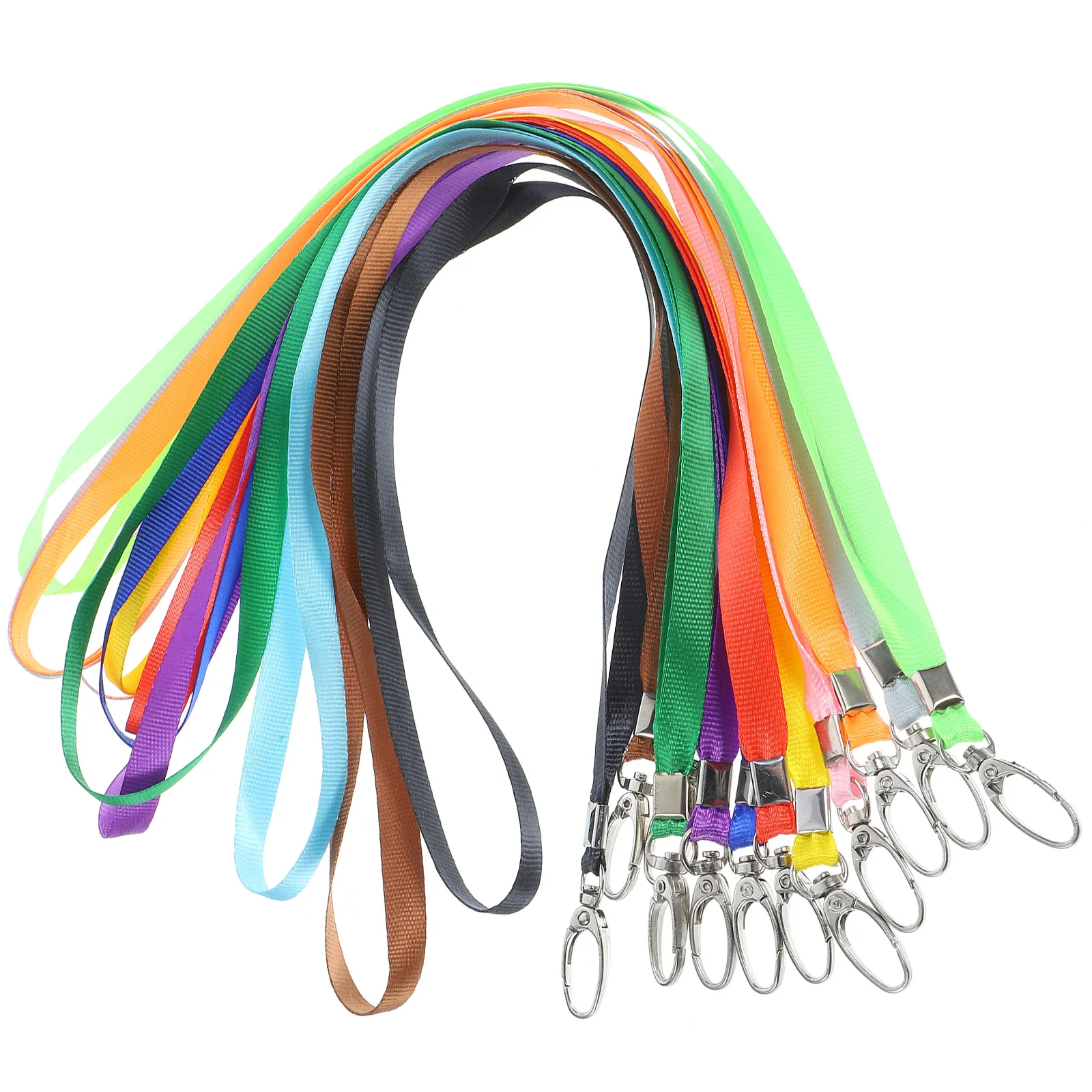 

12pcs Metal Lanyard Heavy Duty Chinlon Badge Holder For Office Nurses Phone Keys Neck Strap Multi-Function Hanging Rope