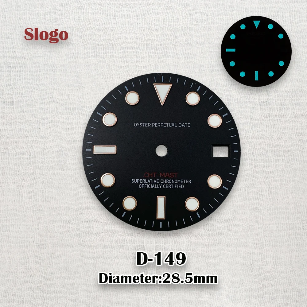 NH35 Dial 28.5mm S Dial Ice Blue Luminous Dial SUB Dial Suitable For NH35/NH36/4R/7S Movement Watch Modification Accessories