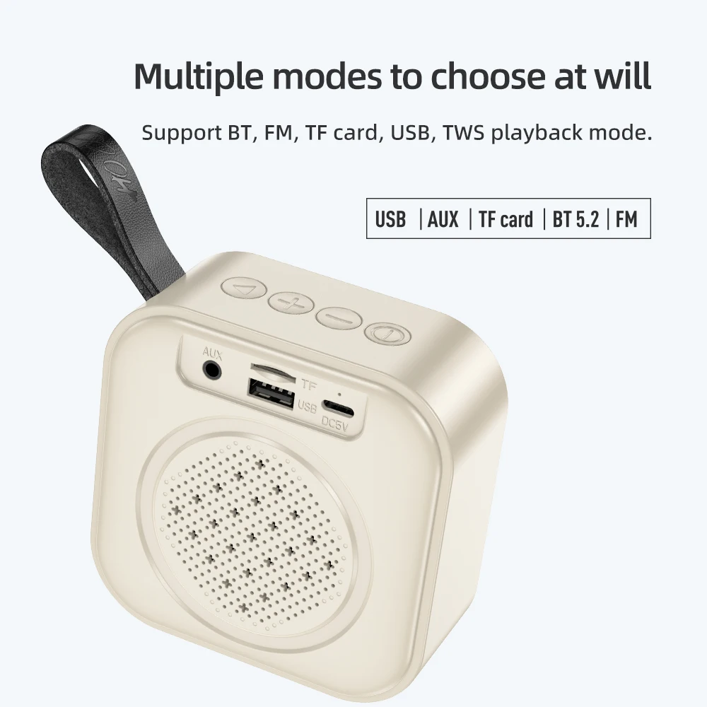 HOCO HC22 Bluetooth Sports Wireless Speaker Mini Music Player Mini Portable Desktop Speaker With Lanyard For Riding TF Card - Image 4