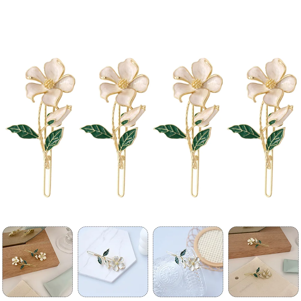 4 Pcs Flower Hairpin Accessories Valentine Barrettes Decorations Hairpins Women Temperament Miss