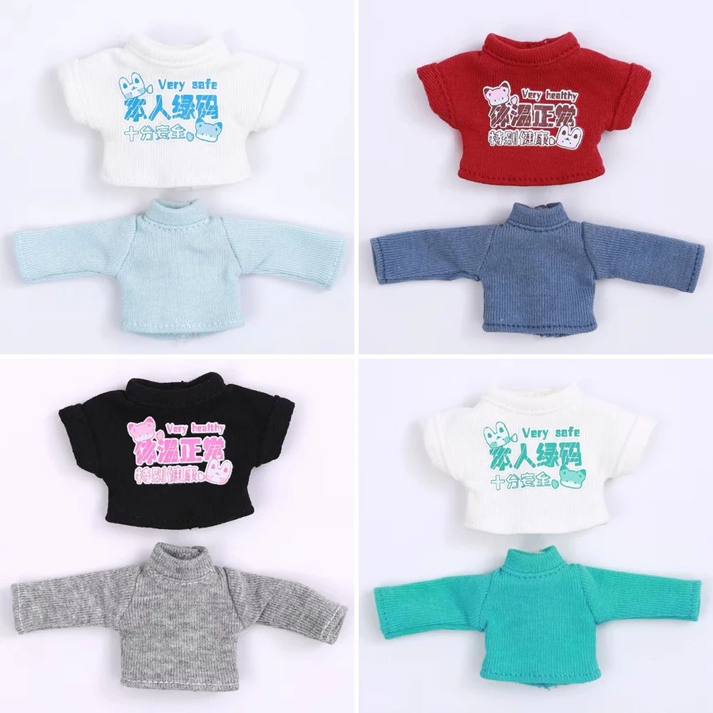 OB11 Doll Clothes Short Sleeve T-Shirts and Long Sleeve Tops for 1/12 1/6 1/4 BJD SD DD Clothes Bear Girl MDD Doll Accessories