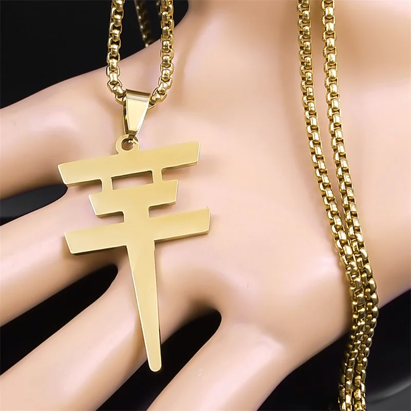 German Rock Music Band Tokio Hotel Pendant Necklace for Women Men Stainless Steel Gold Color Symbol Chain Jewelry collar N2665-2