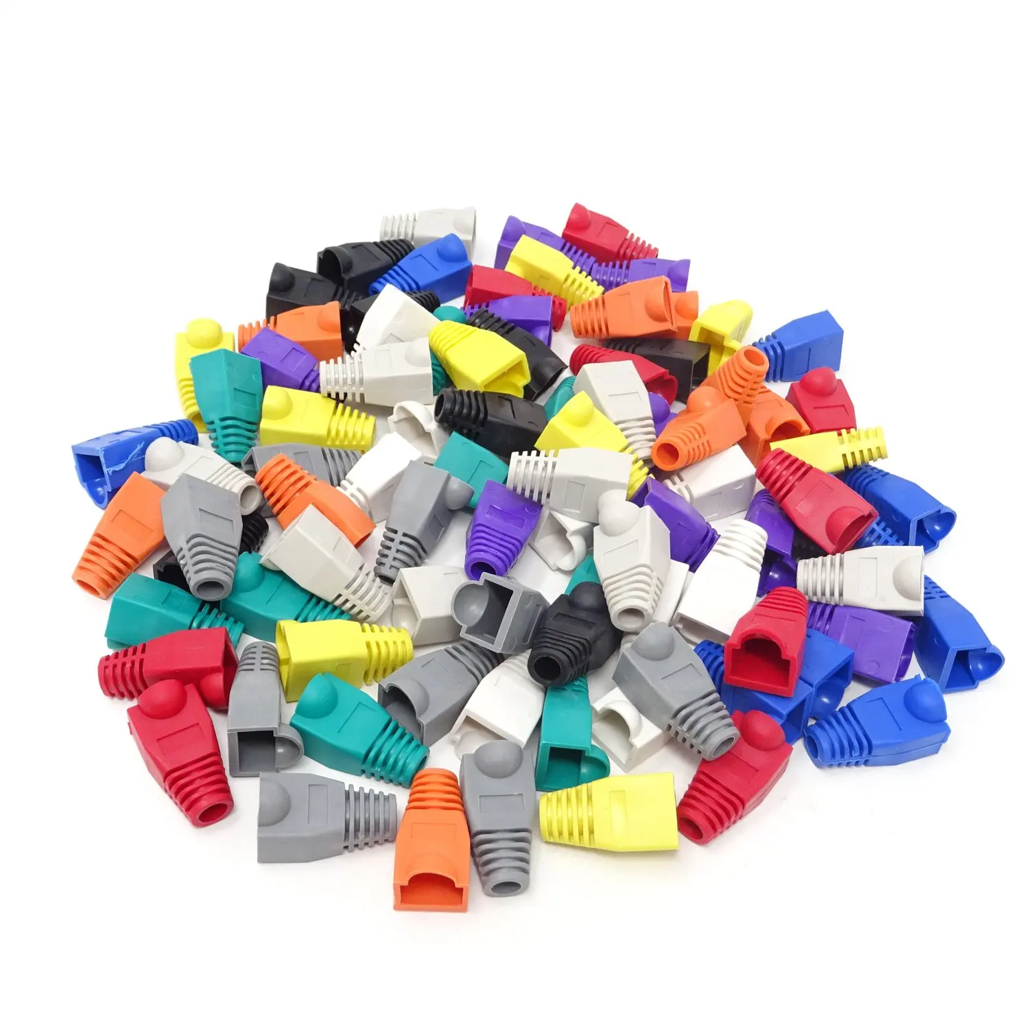 10/20/50pcs Mixed Color Set Universal CAT5E CAT6 RJ45 Ethernet Cable Connector Plug Cover Strain Relief Boots