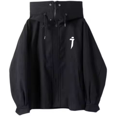 Spring trend functional wind high collar coat loose hooded work jacket Men's clothes Harajuku Hiphop Safari Style outer garment