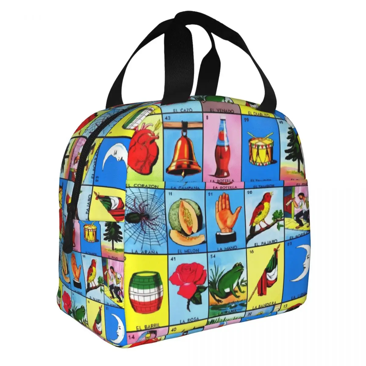 Custom Loteria Card Mexican Bingo Lottery Lunch Bag Men Women Thermal Cooler Insulated Lunch Boxes for Adult Office