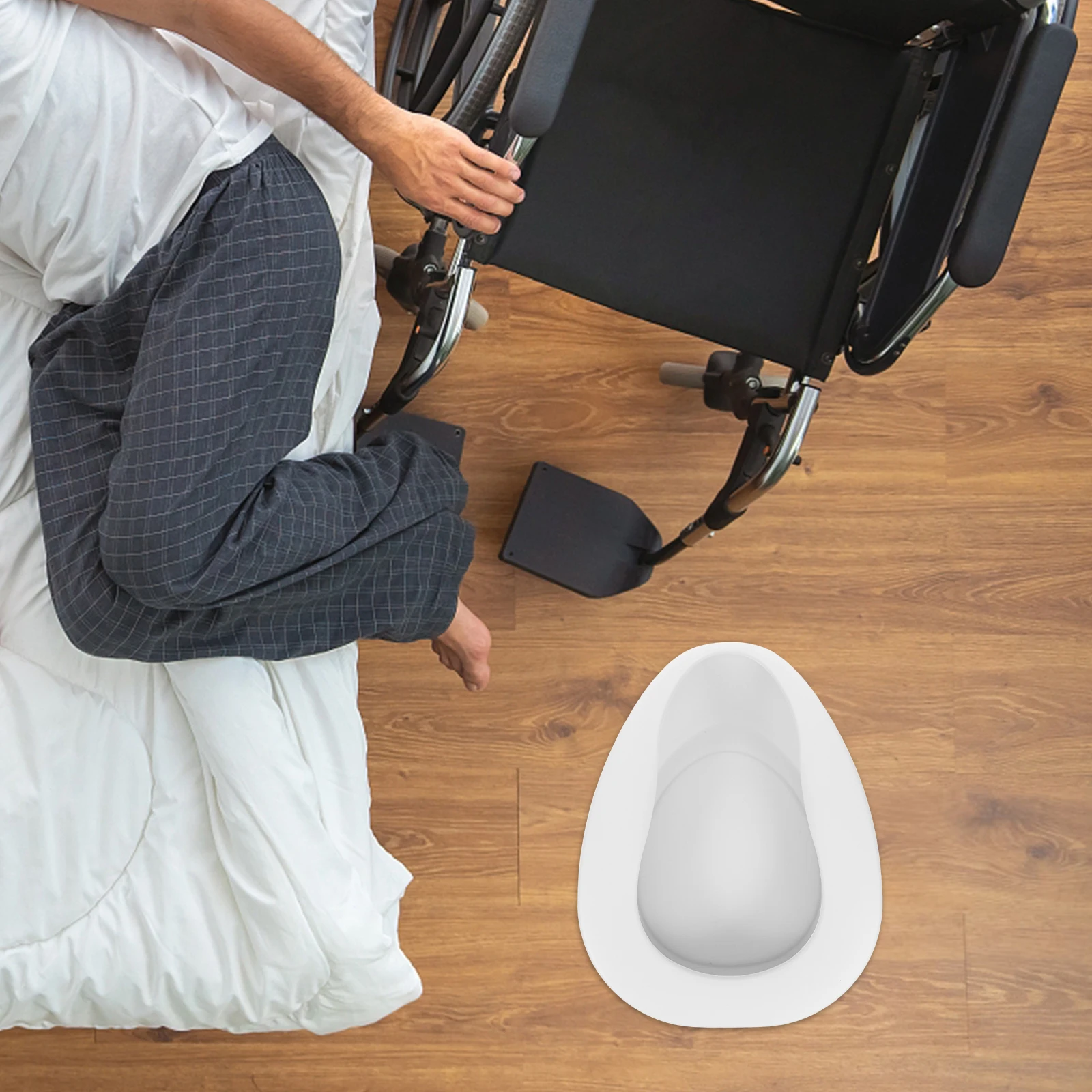 Bedpan سرير بلاستيكي محمول لكبار السن يستخدم مستشفى المرضى مانعة للتسرب حاوية البول غرفة وعاء قعادة الطوارئ ل #5