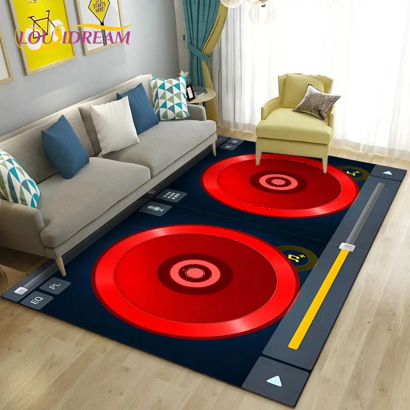 3D Classical Music Vintage Vinyl Record Area Rug,Carpet Rug for Living Room Bedroom Sofa Decoration,Kid Play Non-slip Floor Mat