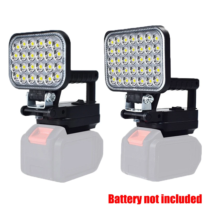 Portable LED Work Light Wireless Construction Site Floodlight for Makita 18V Li-ion Battery for Outdoor Camping with 2 USB Ports