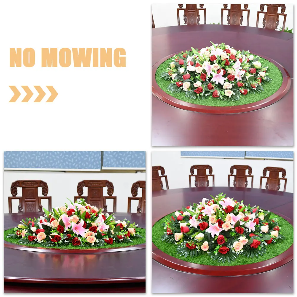 

Artificial Grass Mat 25mm 60cm Round Manhole Cover Decor Fake Grass Rug for Patio Table Office HouseDecoration
