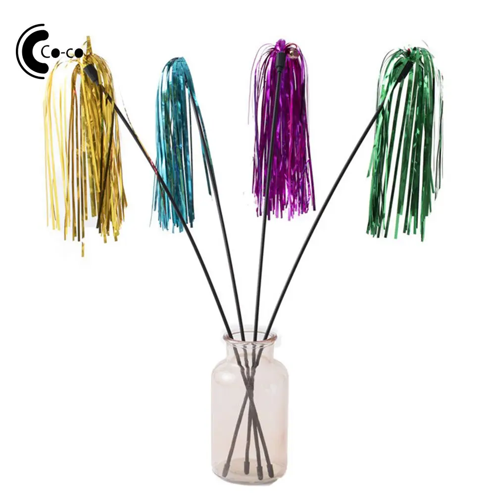 Pet Cats Interactive Toys Colorful Hand Lever Fashionable Plastic Cat Supplies Ribbon Cat Toy Tasteless Funny Beautiful