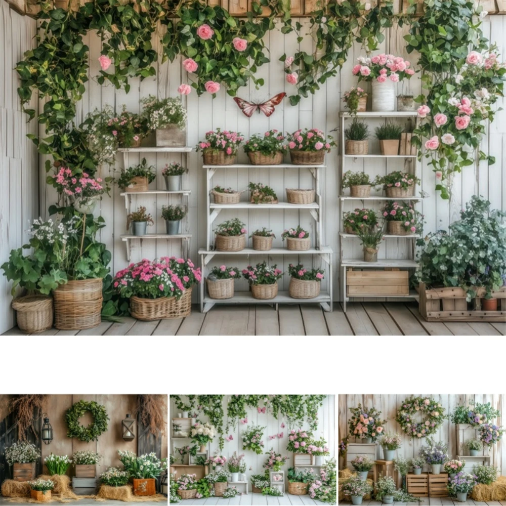 

Spring Romantic Flower Photography Background Floral Room Wedding Party Kids Birthday Portrait Decor Backdrop Photo Booth Props