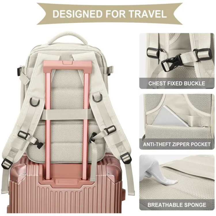 Lightweight 35L Travel Backpack for Women & Men, Large Carry on Backpack for Airplanes, TSA Personal Item Travel Bag fits Laptop