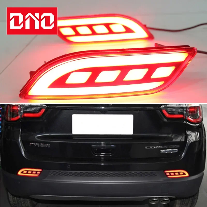 

Car LED 12V Rear Bumper Lamps For Jeep Compass 2017 2018 Brake Light Turn Signal Backup Reflector Lamp Reverse Fog Taillights