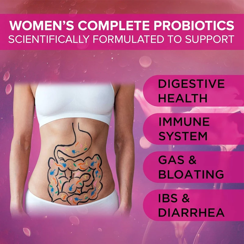 60 probiotics for women | 50 billion colony units | Contains prebiotics to promote women\'s health(complete probiotics for women)