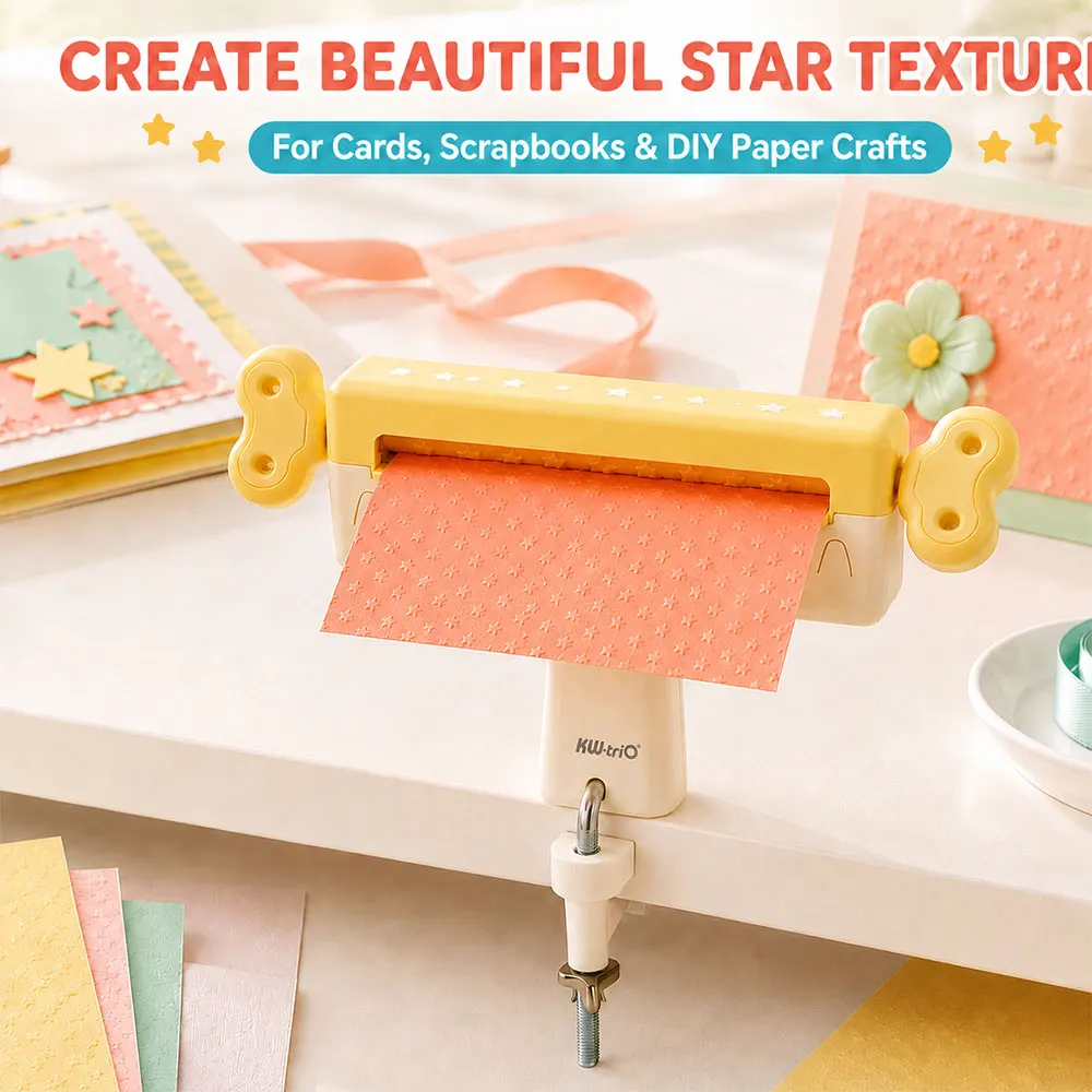 1PC star-shaped, heart-shaped, linear embossing machine, 111mm roller embossing machine, suitable for DIY handicraft projects