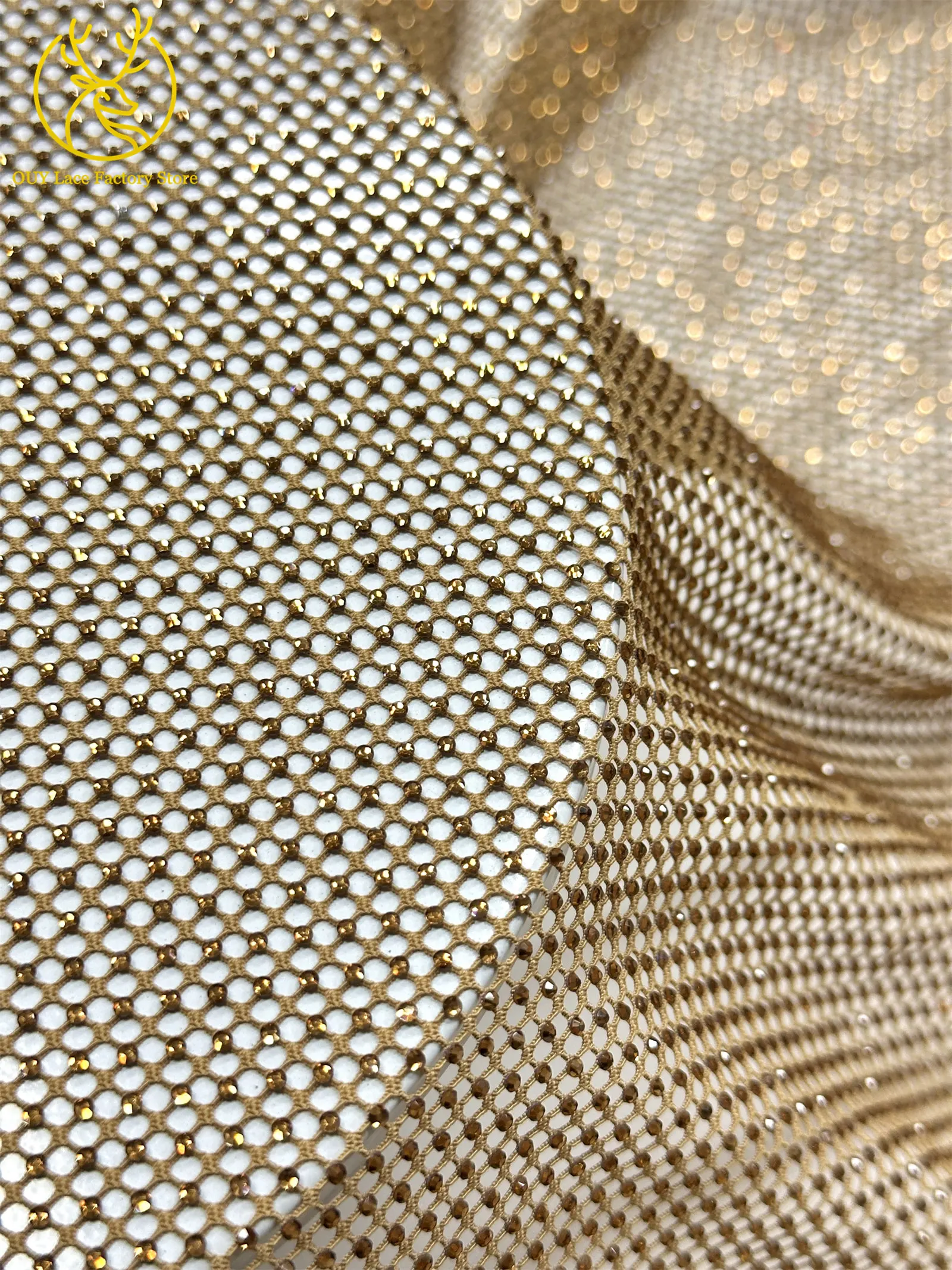 Modischer Österreichischer Diamant-Spitzenstoff 2026 Hochwertiger Kristall-Verzierter Stoff für Afrikanische Abendkleider Nähstoff – Detail 21