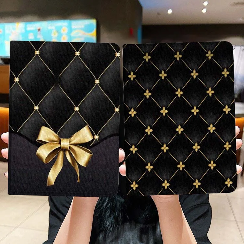 

Популярный чехол с черным узором в виде банта для Honor Pad 8, V8, 9, GT, MagicPad 13, 3, 2, Tab, MatePad Pro, Air 12, X, 12.6, складной чехол для планшета, подарок