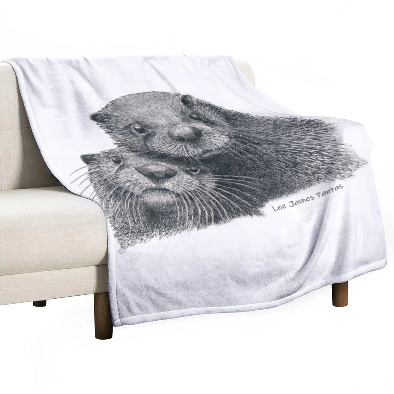 

American River Otters Throw Blanket Sofa Blanket sofa Thermal Blankets For Travel Blankets For Bed