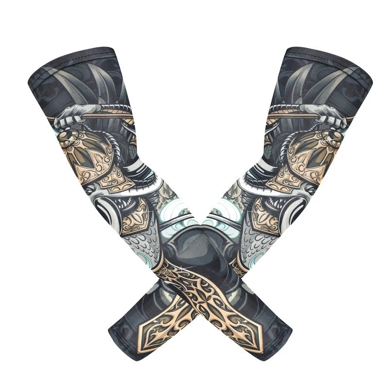 

Elastic Skull Sleeves Outdoor Unisex Cycling Arm Protection Breathable Quick Dry Anti-UV Sports Arm Warmers Cover