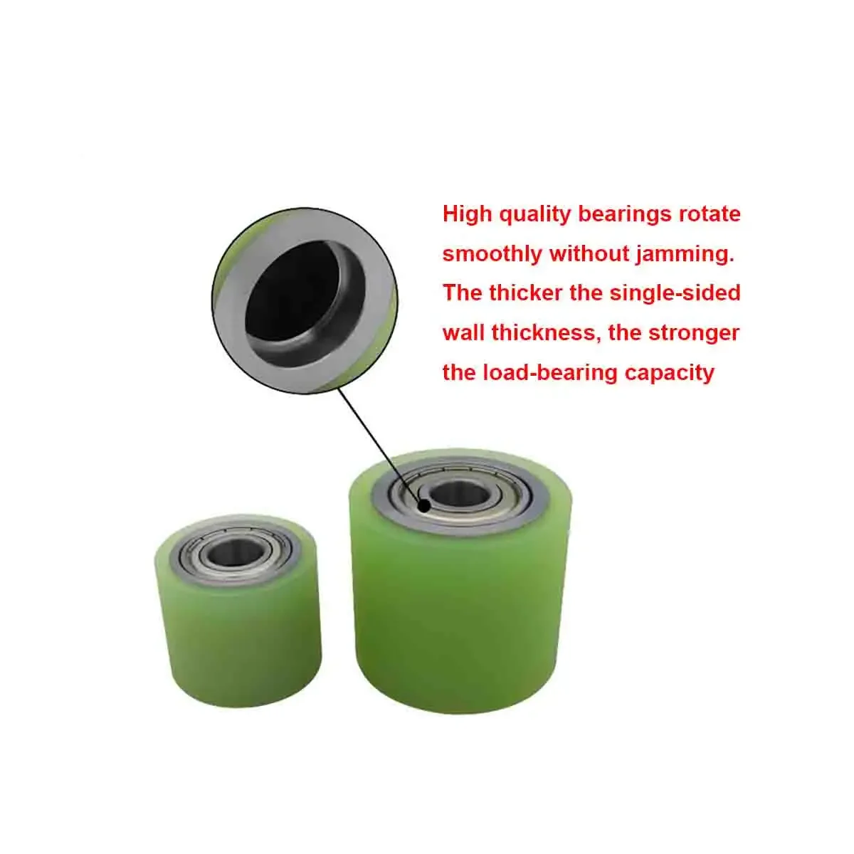 

PU Double Bearing Unpowered Roller, 15-50mm Outer Diameter Polyurethane Coated Wear Resistant Rubber Roller Custom Hardware