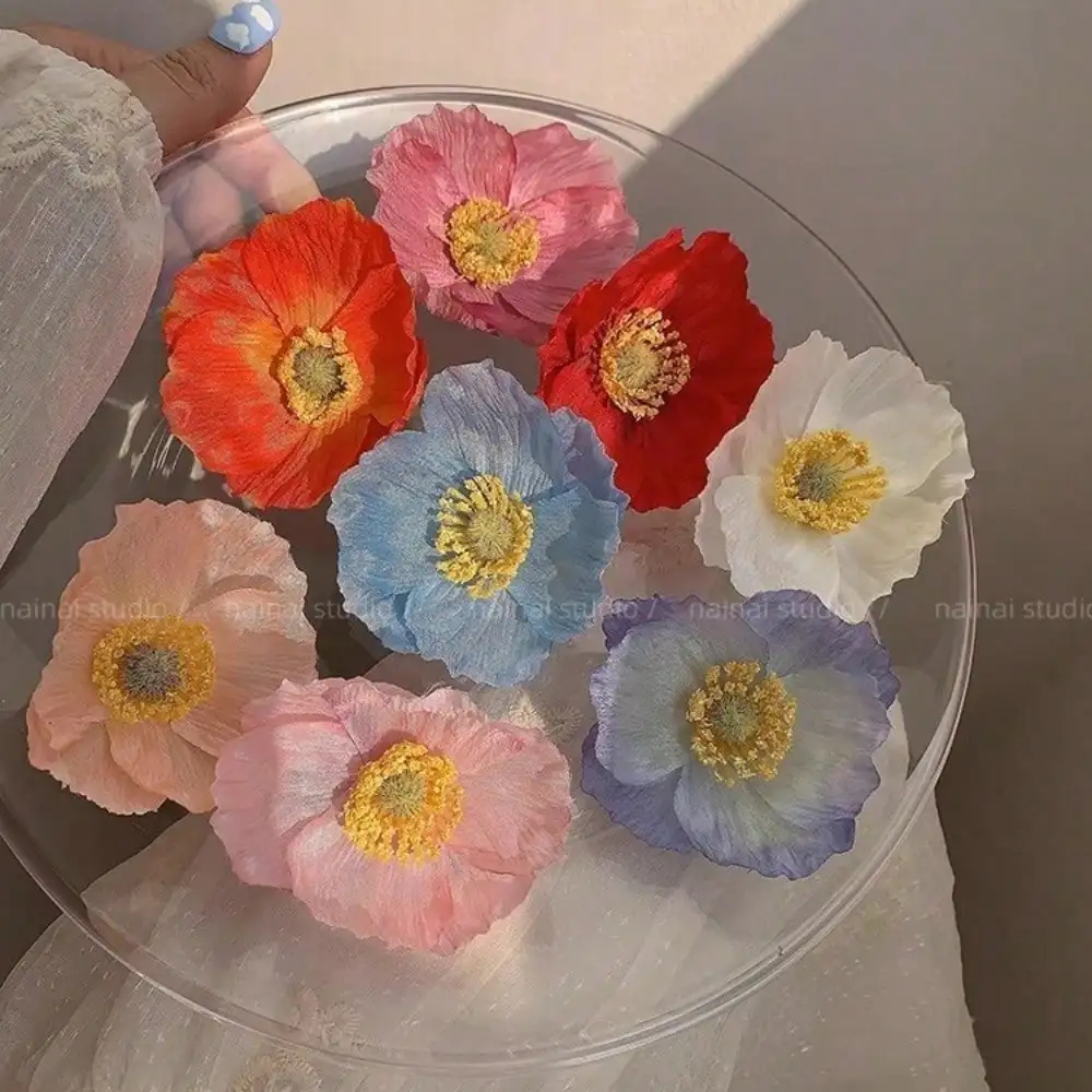 1Pc Poppy Hairpin Super Fairy Simulation Flower Side Clip Bangs Broken Hairpin New Hair Accessories Woman