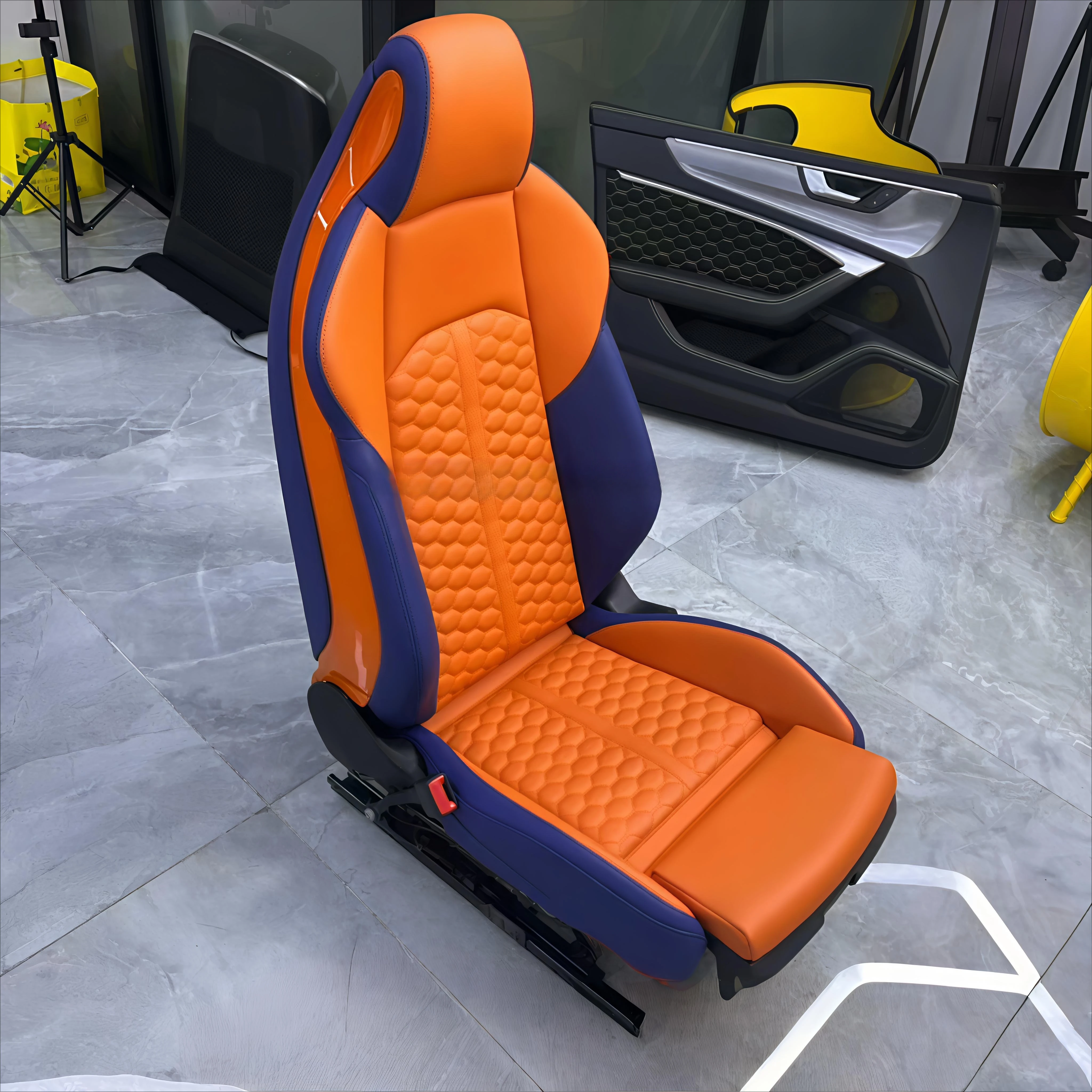 Car Luxury Sport Racing Seat Custom Leather Cover Bucket Upgrade KIT RS Seats for  A3 A4 A5 A6 A7 Q3 Q5 DOS