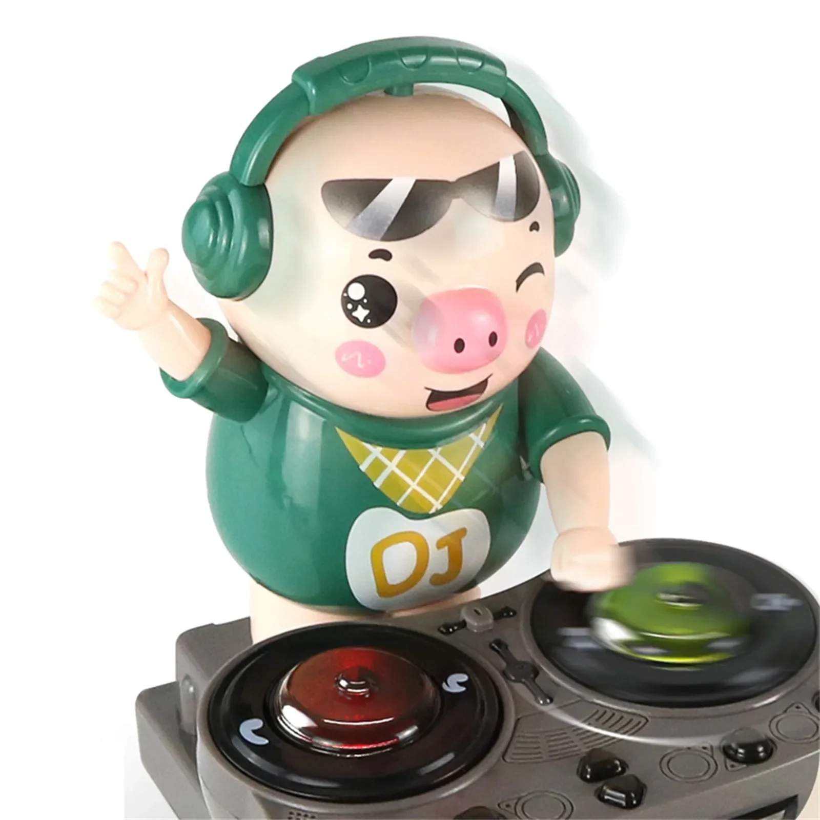 DJ Electric Music Dancing Pig Toy Rock Light Music Children's Toys Electric Doll Light Toys 3 Sound Effects Baby Musical Toys