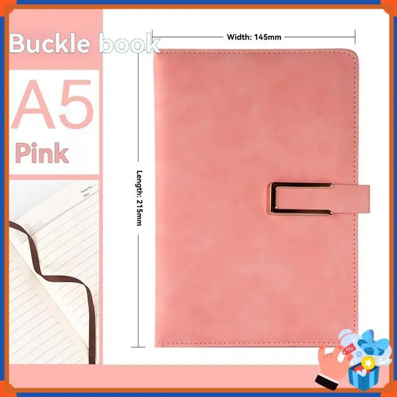 Compact Retro A5 Leatherbound Notebook Soft Leather U-Shaped Magnetic Buckle Business Office Notebook Diary Notebook