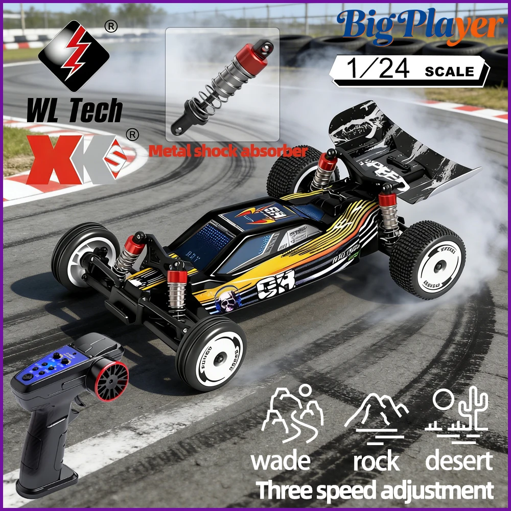 

WLtoys 244016 1:24 RC Car 2.4G 4WD High Speed 25km/h Drift Gyro LED Full Proportional RTR Remote Control Toy Gift for Kids Boys