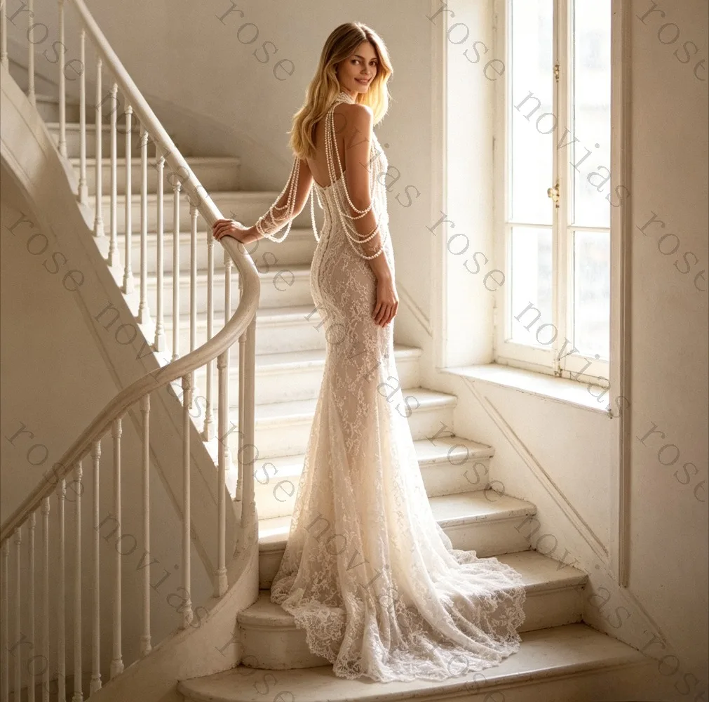 Customized Lace Mermaid Wedding Dress for 2026 Brides Luxury Vintage Bridal Gown Perfect for Outdoor Ceremony or Reception