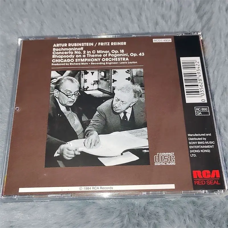 

Arthur Rubinstein Music CD Rachmaninoff Concerto No 2&Rhapsody On A Theme Of Paganini Album Music Record Cosplay Soundtracks Box