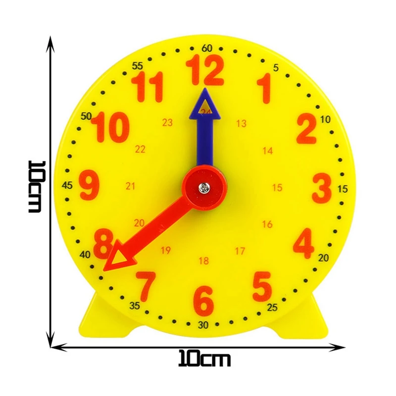 Teacher Gear Clock 12/24 Hour School Learning Tools Two-Hand Linkage Clock Model