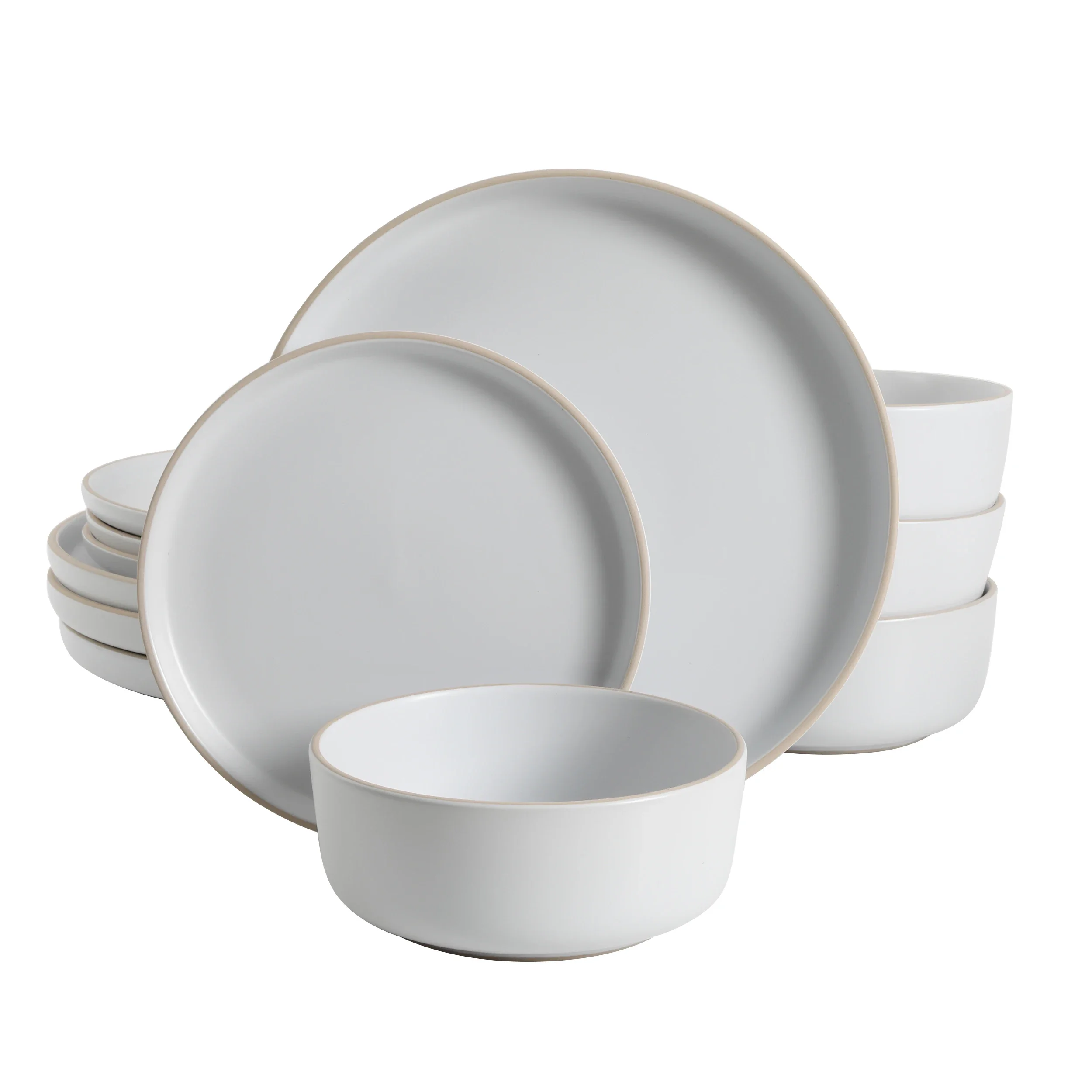 

Everyday White Dinnerware Set for Daily Use, 12-Piece Collection