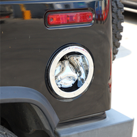 BT-For Hummer H2 2003-2009 Car Fuel Door Bezel Gas Tank Cover Moulding Trim Chrome Cap Hatch Oil Filler Decorative Replacement
