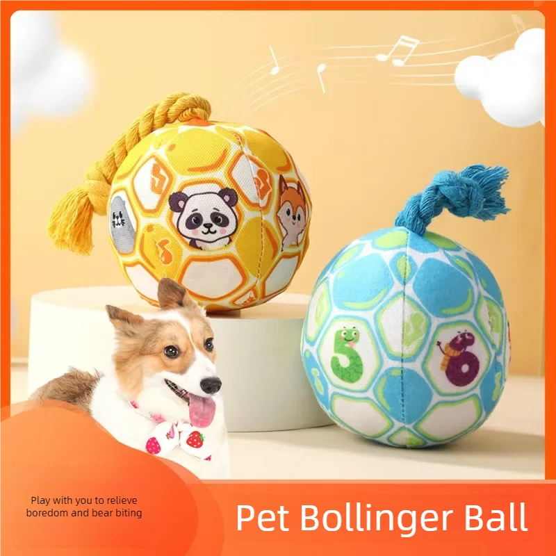 

Dog toy ball plush sound interaction, bite resistance, accompanying puppies to consume energy, self pleasure, and relieve boredo