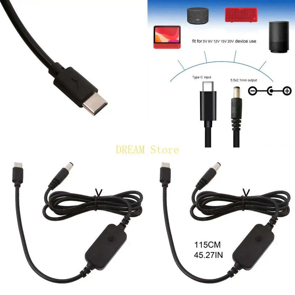 USB C to 5V 9V 12V 20V Cable for Router Fan CCTV Camera Baby Monitors best sale