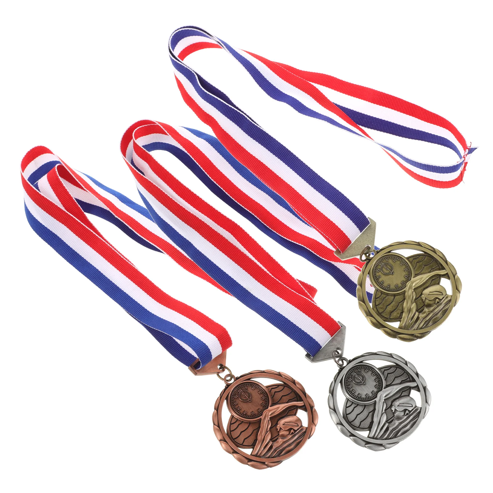 

3 Pcs Swimming Medal Party Prop Award Medals Competition Awards Ancient Bronze Metal Zinc Alloy Kit Child