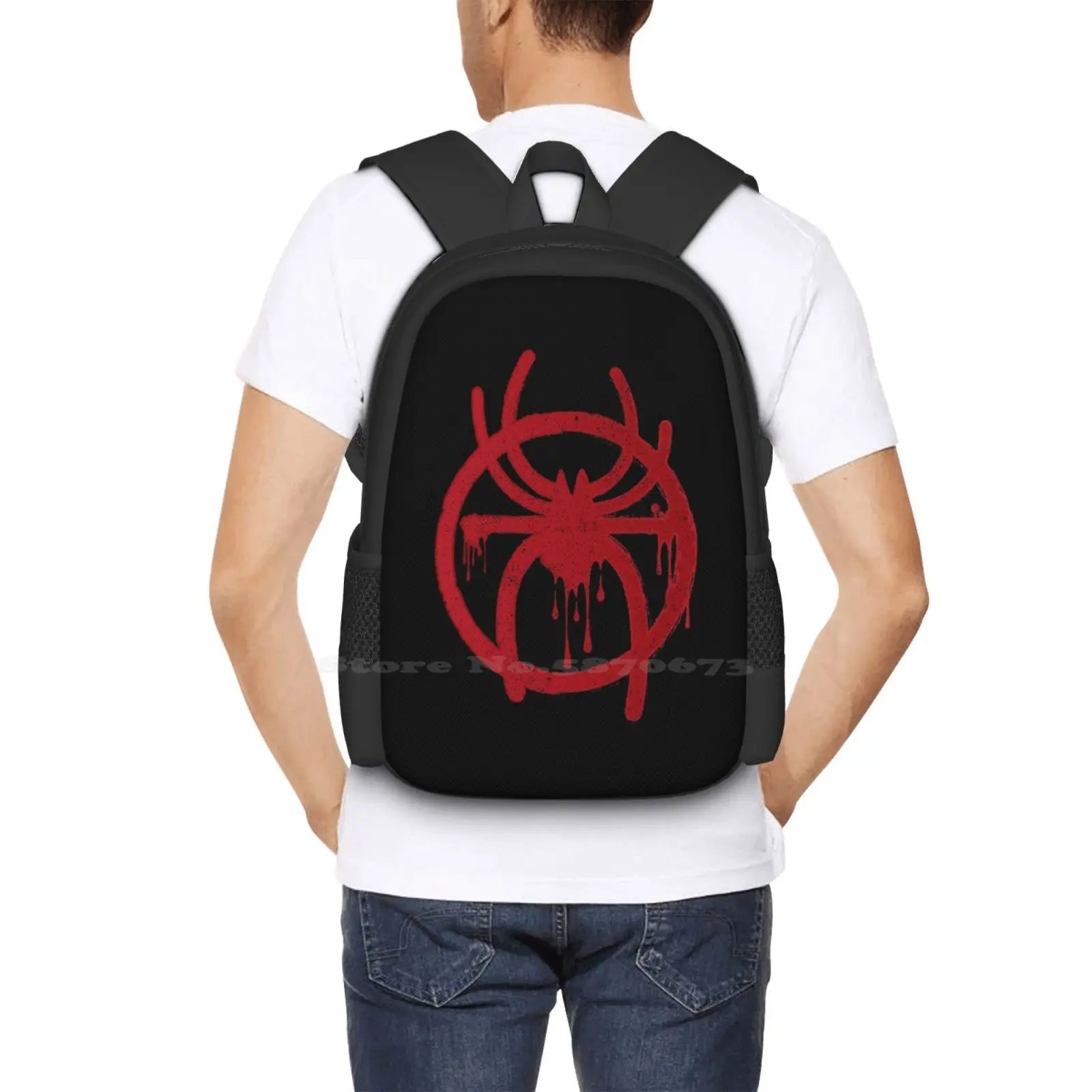 Spider-Verse Bag Backpack For Men Women Girls Teenage Comics Movie Spider Verse Spiderverse Miles Morales Peter Parker Comic