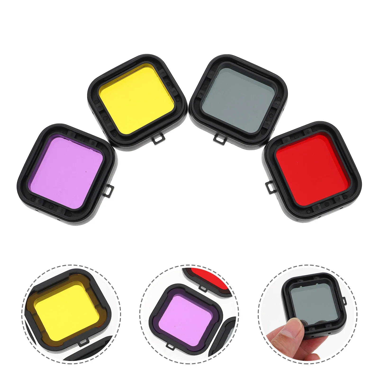 

4 pcs Waterproof Lens Filter For 5-25M Deep Diving Red Underwater Action Camera Filter Optical Glass High Transparency