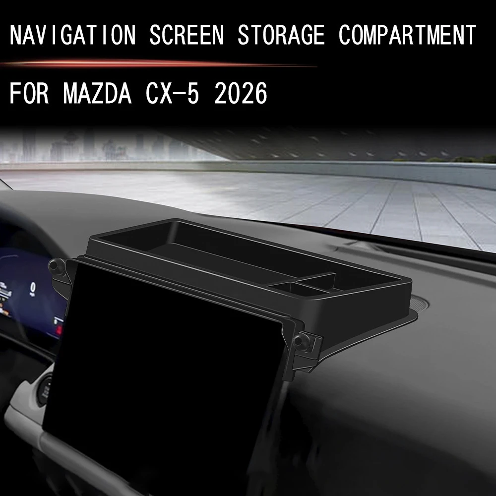 Caixa de Armazenamento para Painel de Carro com Suporte para Tela de Navegação de 12,9 Polegadas e Suporte para Telefone, Compatível com Mazda CX-5 20
