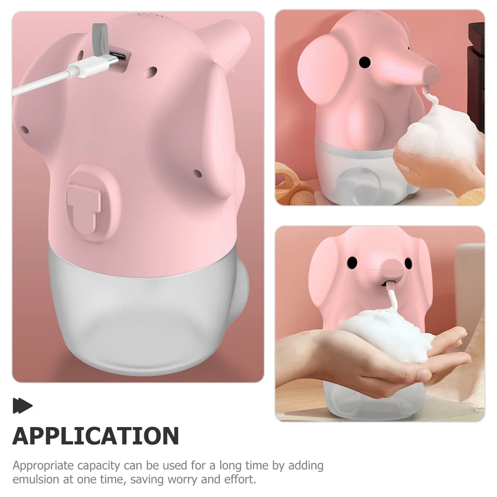 Hand Soap Dispenser Can Be Placed on The Table Touchless Bathroom Foam Cartoon Indoor Container Pink Desktop Supply Child