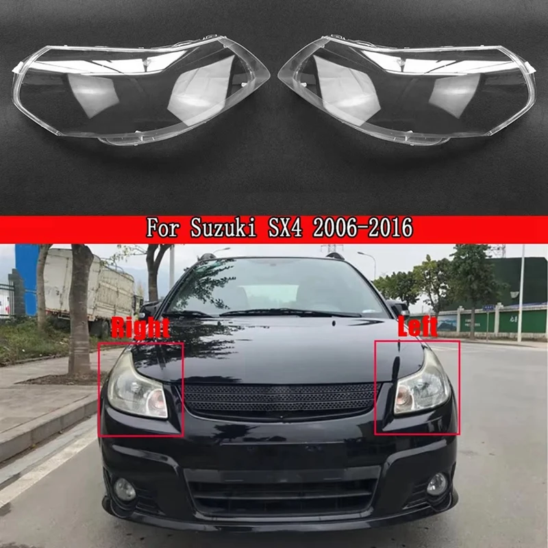 

1Pair Front Headlight Lens Lampshade Shell For Suzuki SX4 2006-2016 Headlamp Lights Glass Cover Replacement Auto Shell