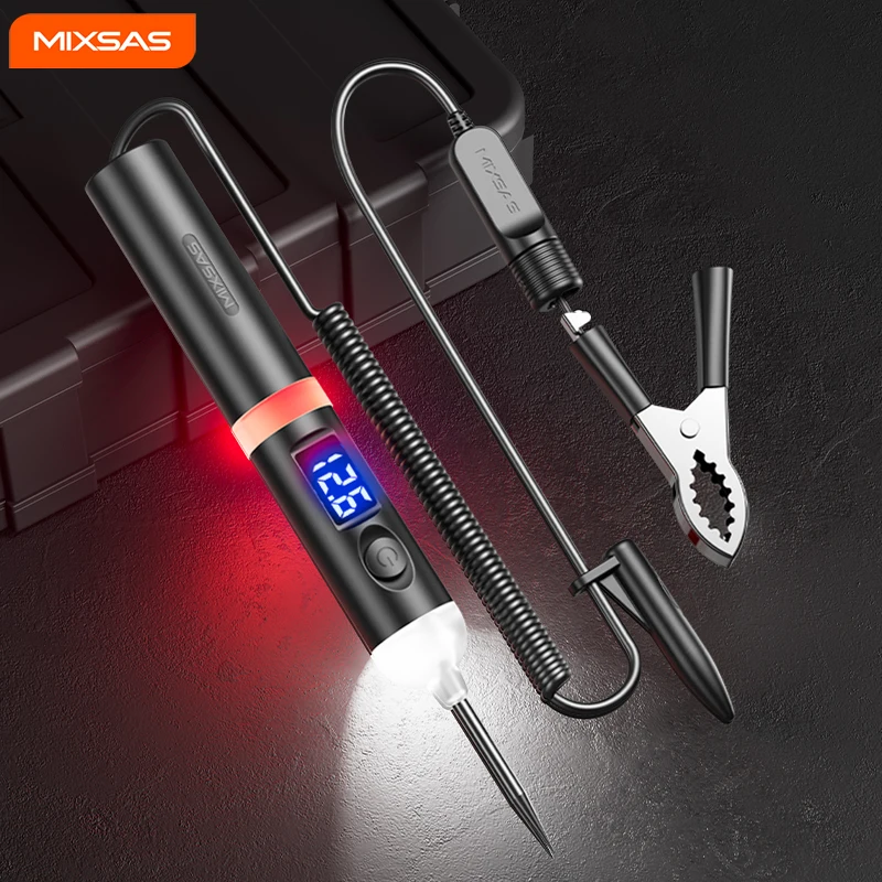 MIXSAS DC 6-24V Car Truck Voltage Circuit Tester Digital LED Probe Test Pen Car Diagnostic Tool Auto Repair Measuring Function